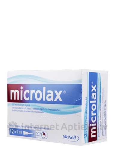 Microlax rektālais šķīdums 5 ml, 12 gab. | internetaptieka.lv