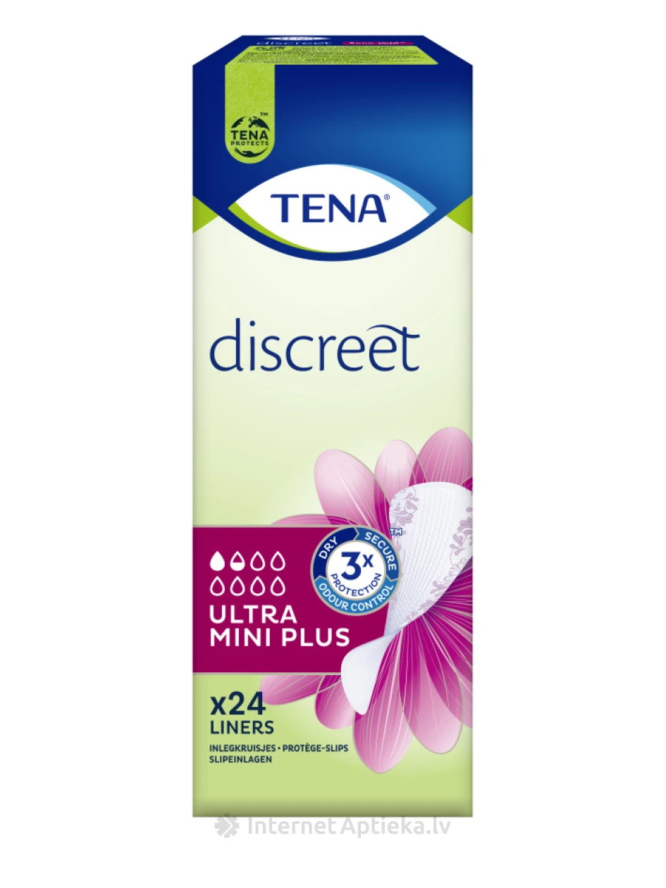 Tena Discreet Slim Ultra Mini Plus прокладки, 24 шт. | internetaptieka.lv