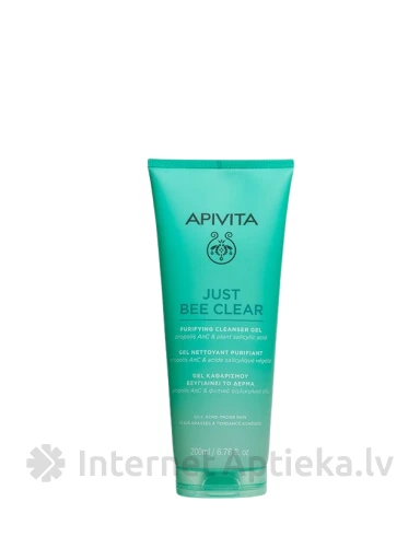 APIVITA JUST BEE CLEAR veido valymo gelis, 200 ml | internetaptieka.lv
