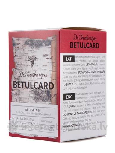 Betulcard, 60 капсул | internetaptieka.lv