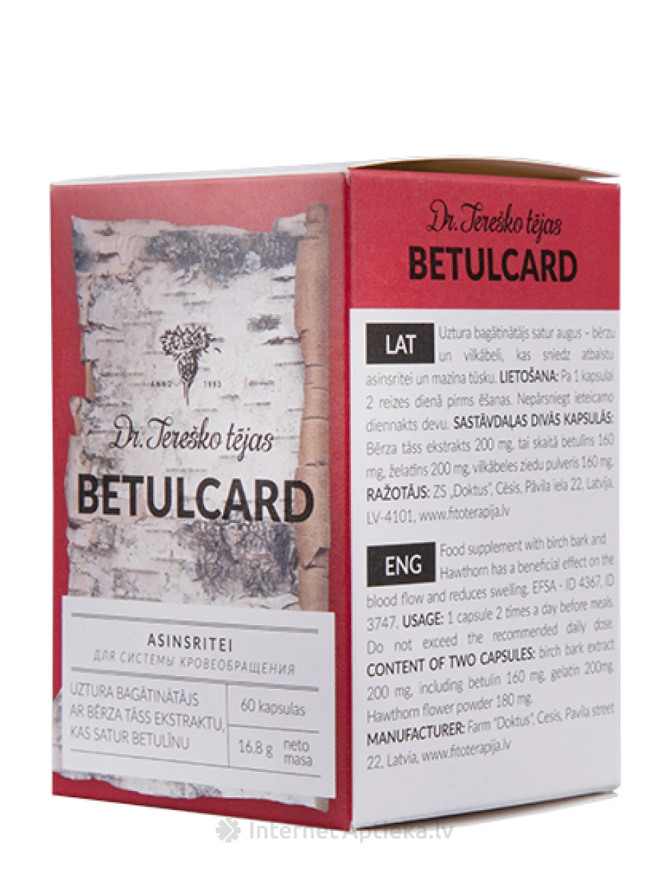 Betulcard, 60 капсул | internetaptieka.lv