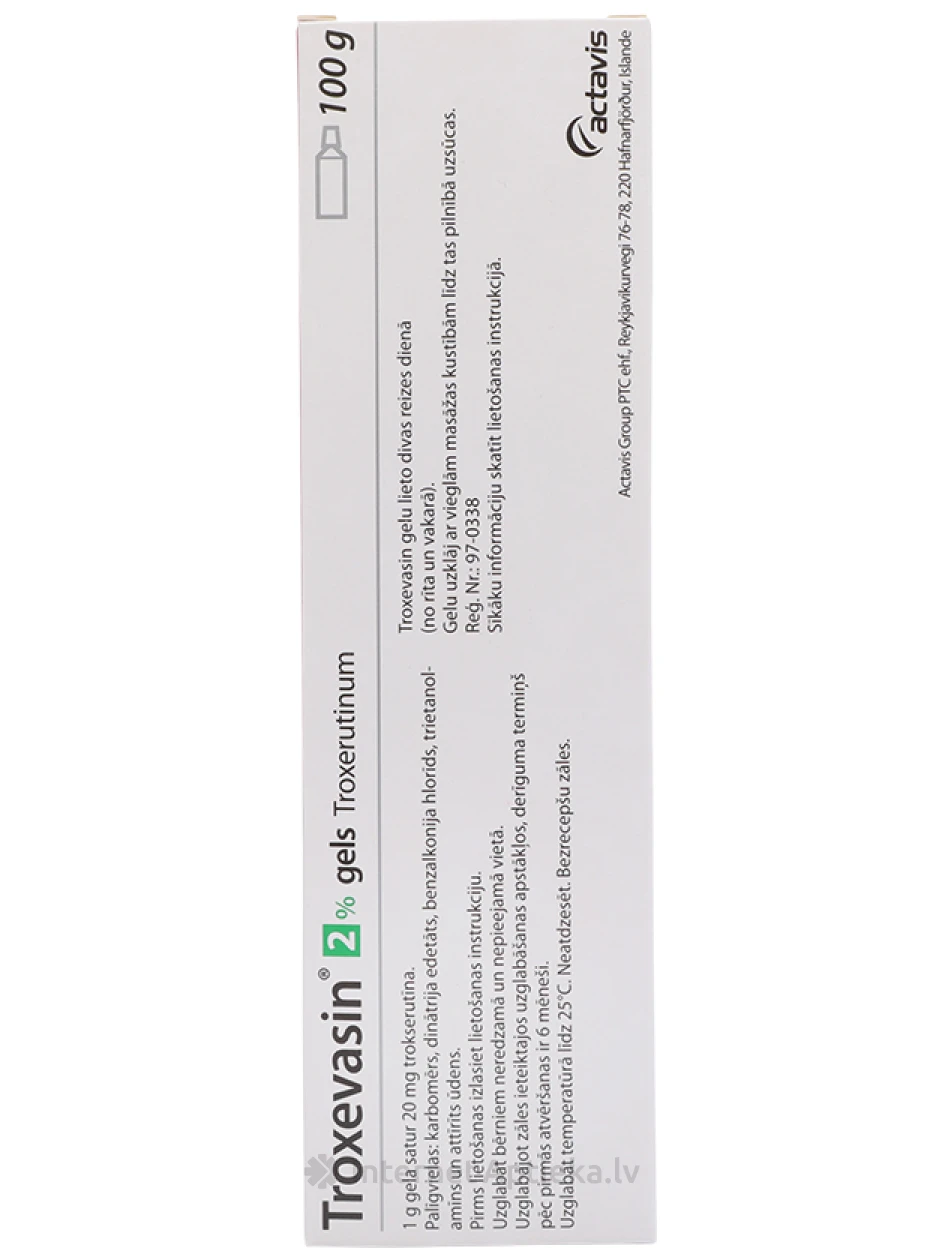 Troxevasin 2% gels, 100 g | internetaptieka.lv