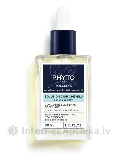 PHYTO SCALP SOLUTION POLLEINE kontsentreeritud šampoon-eelne palsam kõikidele peanahatüüpidele, 30 ml | internetaptieka.lv