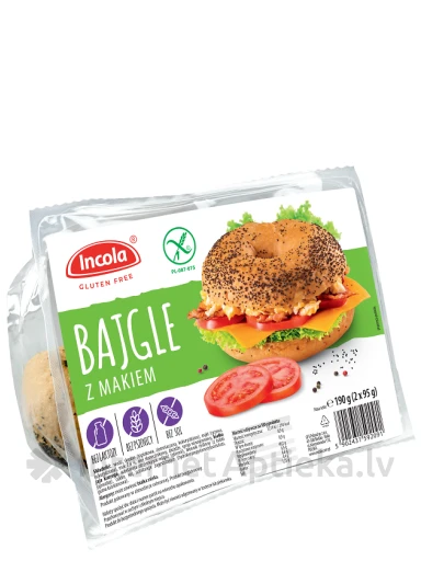 Incola безглютеновые рогалики с маком, 2x95 г | internetaptieka.lv