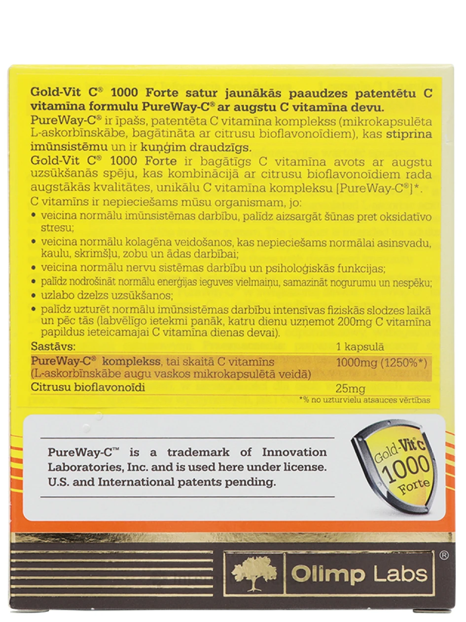 Olimp Labs GOLD-VIT C 1000 FORTE kapslid, 60 tk | internetaptieka.lv