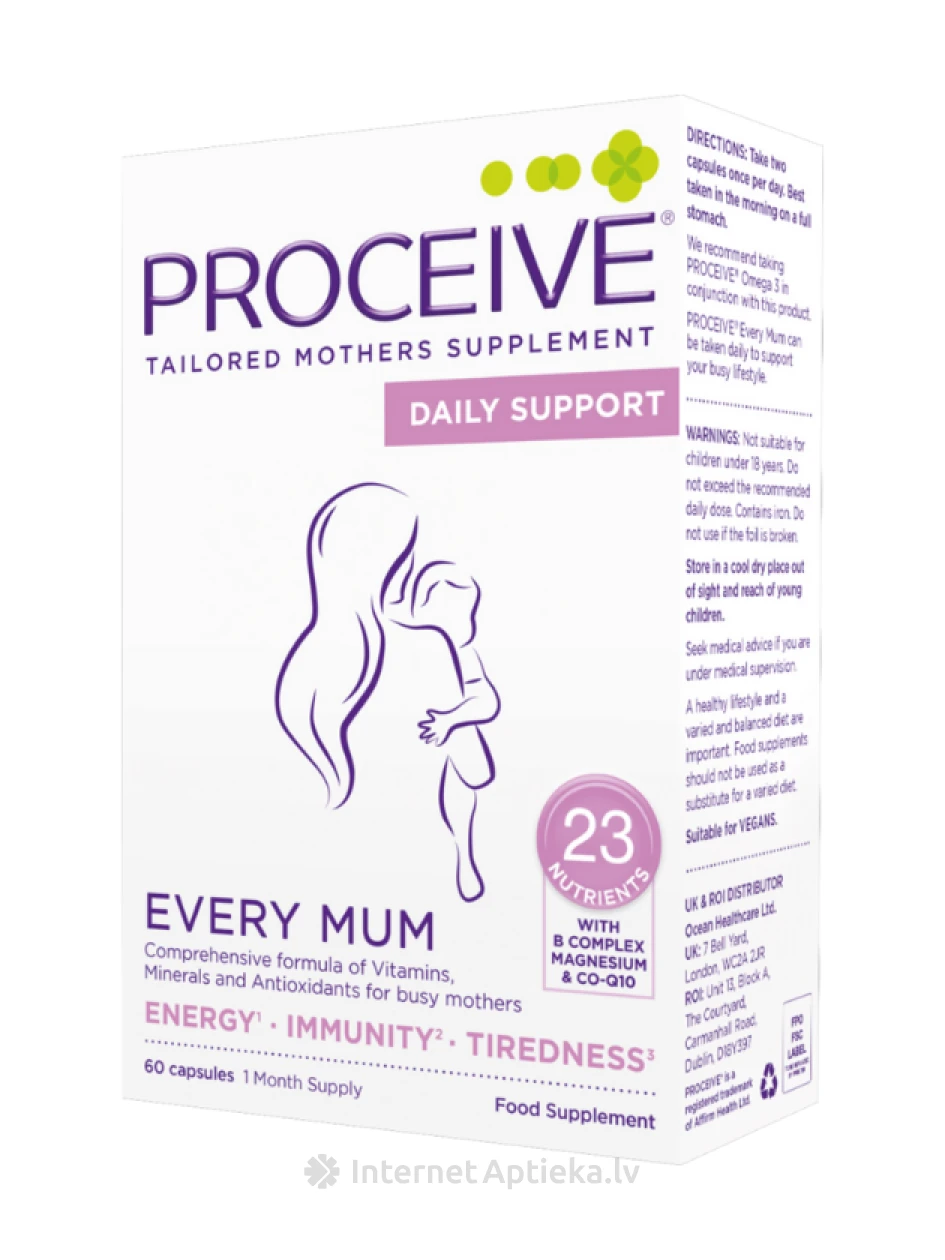 Витамины PROCEIVE Every Mum, 60 капсул | internetaptieka.lv