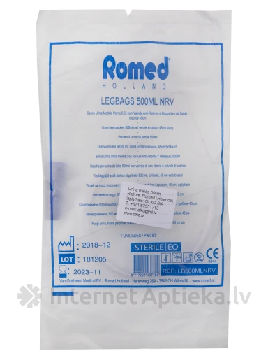 Romed Urīna maiss ar izleju 500 ml, 1 gb. | internetaptieka.lv