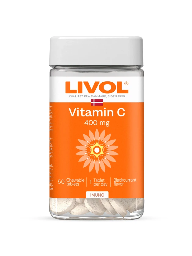 LIVOL Vitamīns C 400 mg ar upeņu garšu, 50 tabletes
