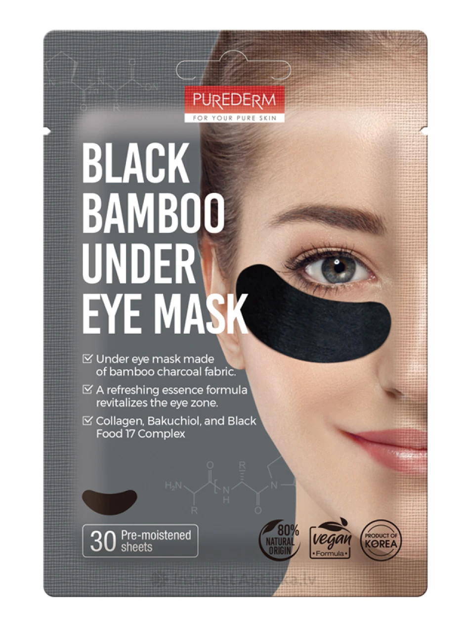 Purederm Bamboo маска для кожи вокруг глаз, 30 шт. | internetaptieka.lv