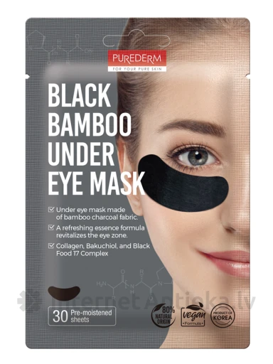Purederm Black bambusmask silmade all, 30 tk. | internetaptieka.lv