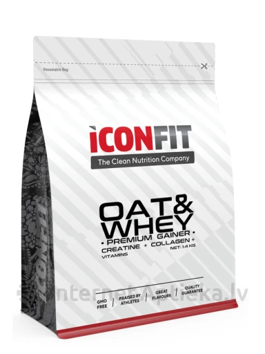 ICONFIT OAT&Whey Premium Gainer Ar vaniļas garšu, 1.4 kg | internetaptieka.lv