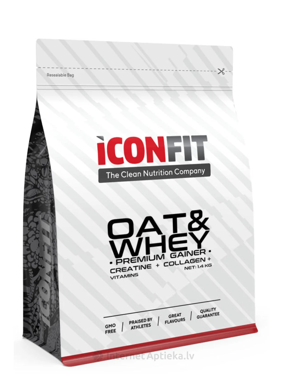 ICONFIT OAT&Whey Premium Gainer Ar vaniļas garšu, 1.4 kg | internetaptieka.lv