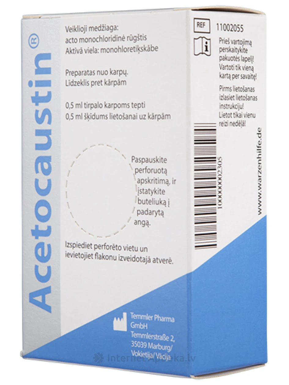 Acetocaustin šķīdums pret kārpām, 0.5 ml | internetaptieka.lv