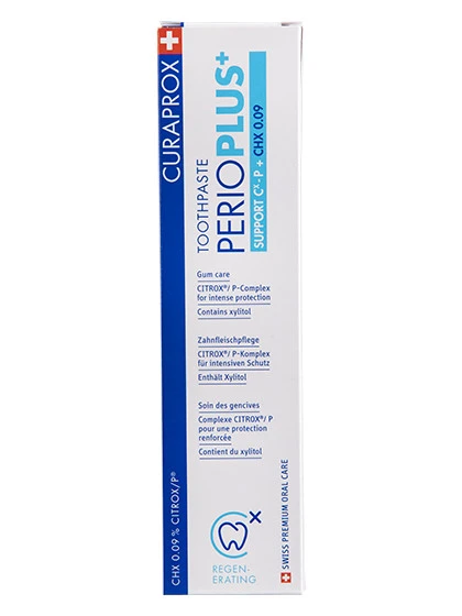 CURAPROX PerioPlus + support ar Citrox, hialuronskābi un CHX 0,09% - zobu pasta, 75ml