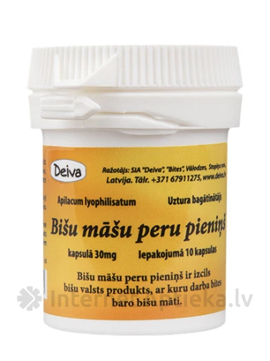 Bišu māšu peru pieniņš 30 mg, 10 kapsulas | internetaptieka.lv