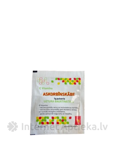 Askorbiinhappe C-vitamiini pulber, 1 g | internetaptieka.lv