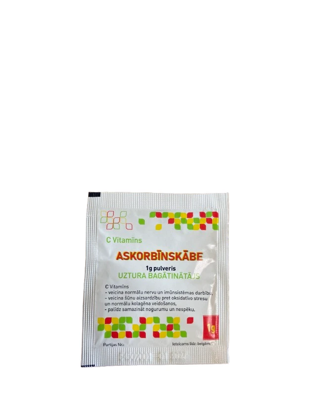 Askorbīnskābe (C vitamīns) pulveris, 1 g