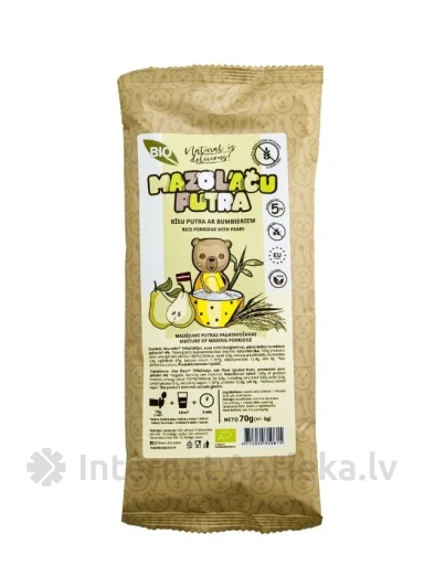 Mazo Lāču Putra Orgaaniline riisipuder pirnidega 5+ (gluteenivaba), 70 g | internetaptieka.lv