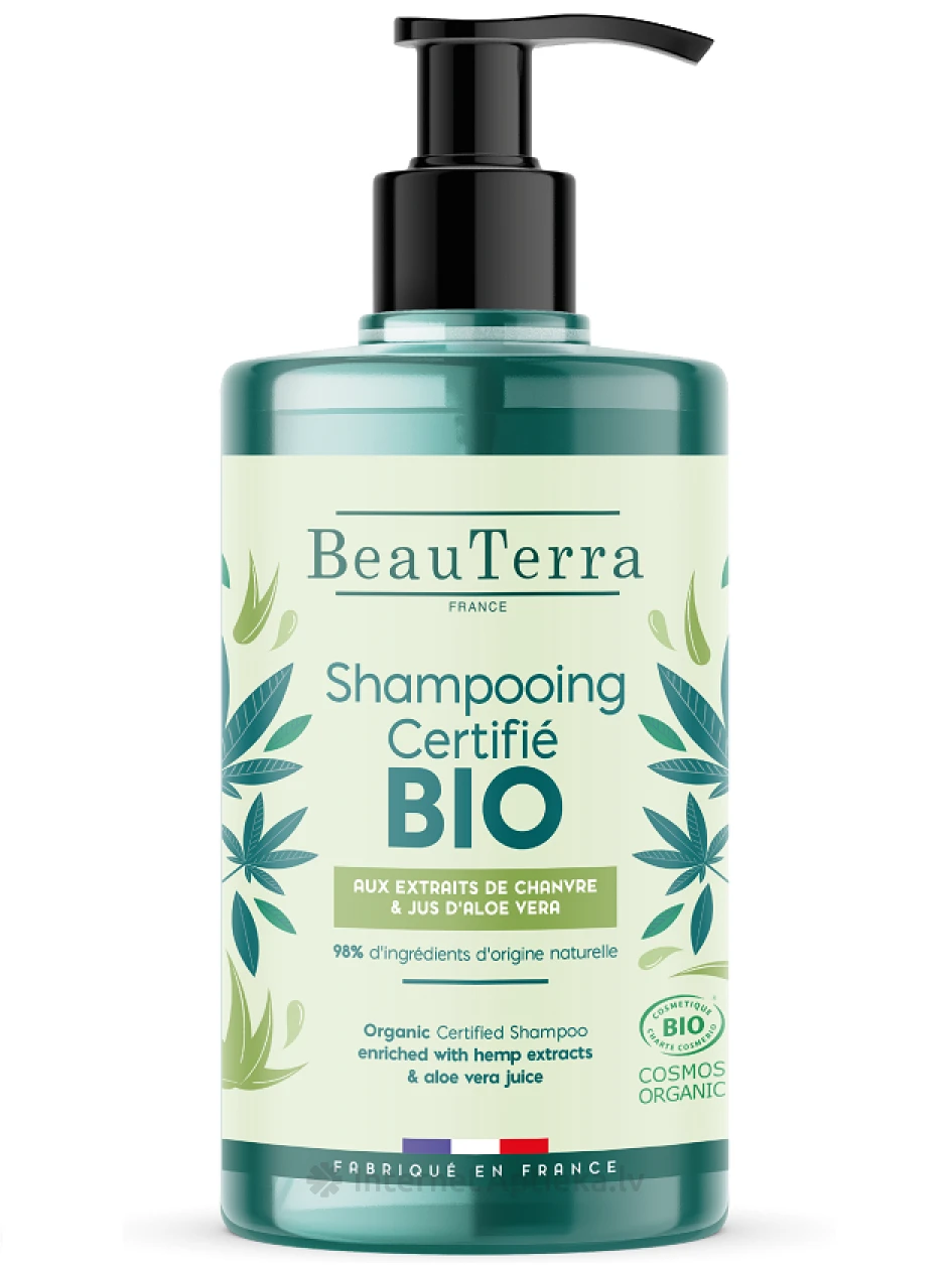 BeauTerra BIO šampūns ar kaņepju un alvejas ekstraktu, 750 ml | internetaptieka.lv