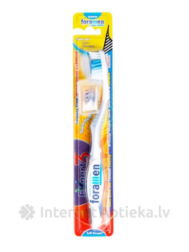Foramen Expert-3 zobu suka ar mēles tīrītāju, 1 gb. | internetaptieka.lv