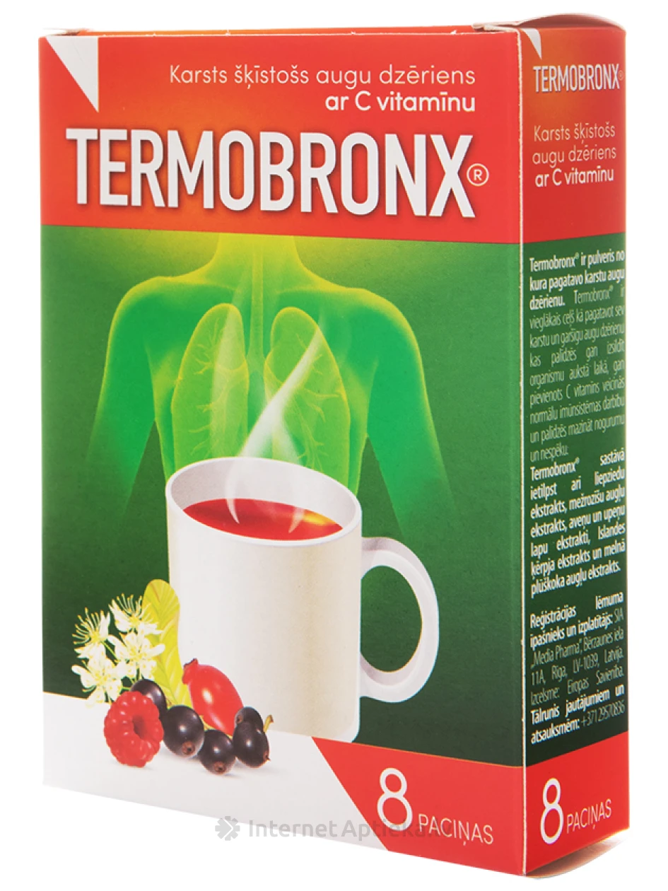 Termobronxi pulber - kuum jook, 8 pakki | internetaptieka.lv