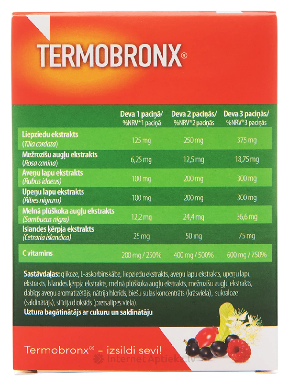 Termobronxi pulber - kuum jook, 8 pakki | internetaptieka.lv