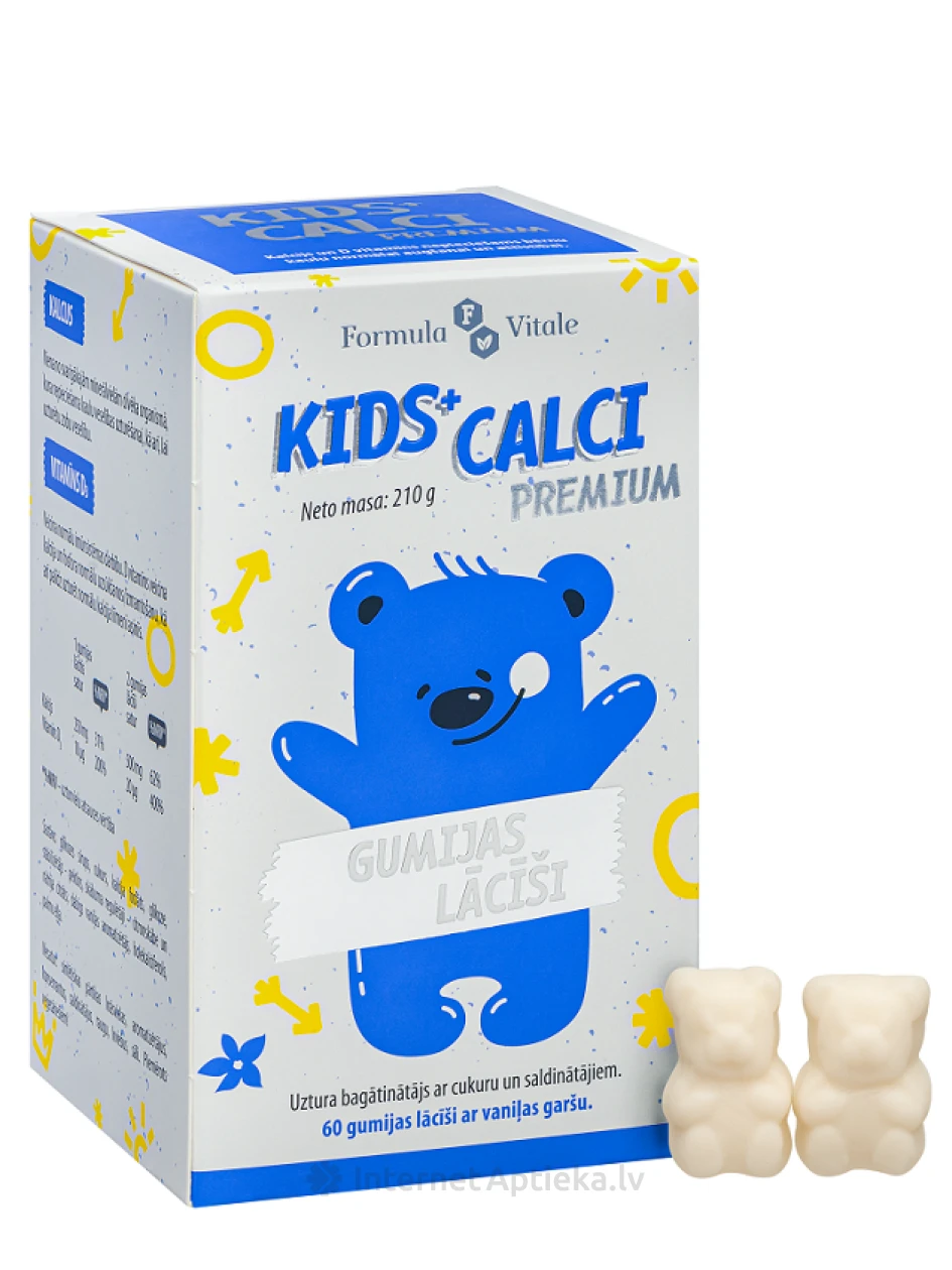Formula Vitale Kids+ Calci Premium, 60 pastilas | internetaptieka.lv