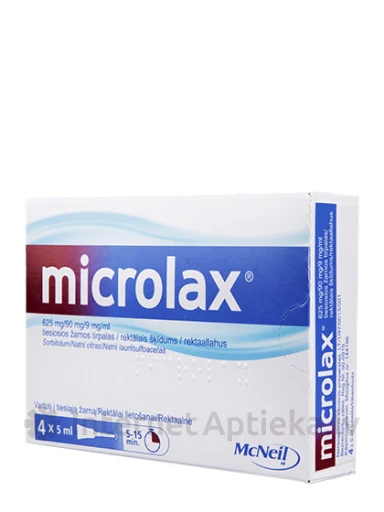 Microlax rektālais šķīdums 5 ml, 4 gab. | internetaptieka.lv