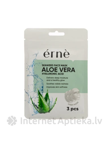 Erne Seaweed Aloe Vera mitrinošas sejas maskas, 3. gb | internetaptieka.lv