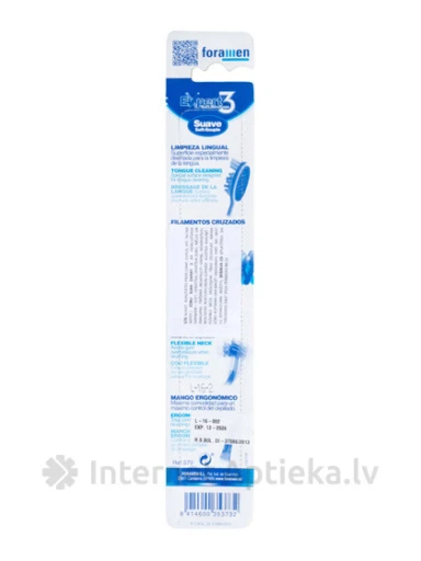 Foramen Expert-3 зубная щетка со щеткой для языка, 1 шт. | internetaptieka.lv