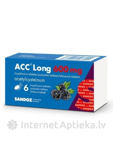 ACC Long 600, 6 шипучих таблеток | internetaptieka.lv