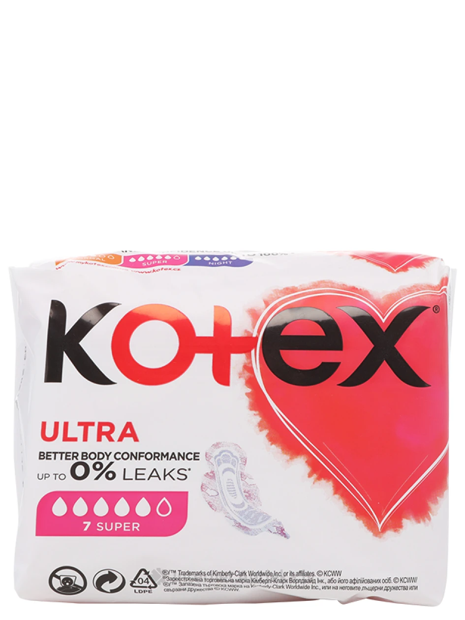 Kotex Ultra paketes Super, 7 gb. | internetaptieka.lv