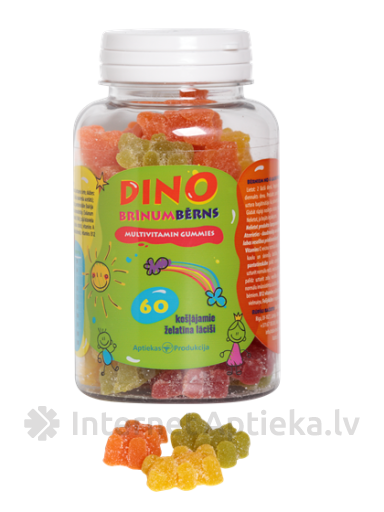 AP Dino Brīnumbērns multivitamīni, 60 košļājamas kapsulas