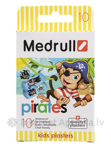 Medrull Kids Pirates plaastrid, 10 tk | internetaptieka.lv