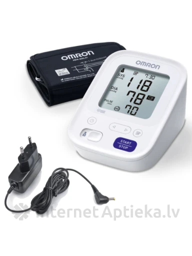 Tonometrs Omron M3 + adapters S, automātiskais - augšdelma, 1 gb. | internetaptieka.lv
