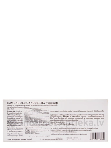 Immungold Extract Ganoderma & Mushroom, 10 dzeramie flakoni | internetaptieka.lv