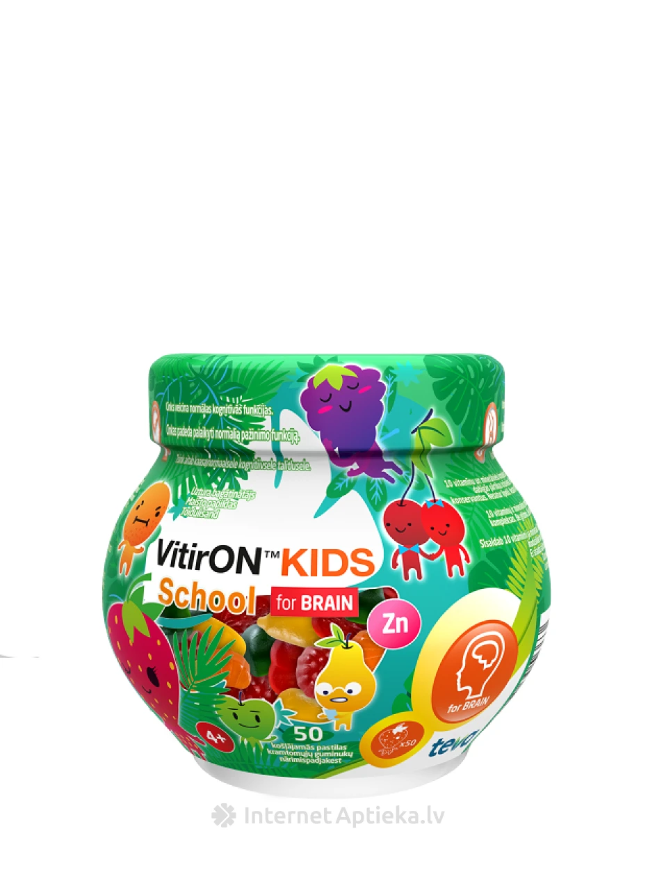 Vitiron kids school, 50 пастилок | internetaptieka.lv