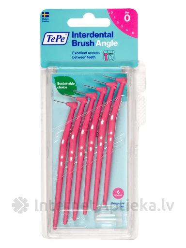 TePe Interdental Brush Angle hambavaheharja 0,4 mm, roosa, 6 tk | internetaptieka.lv