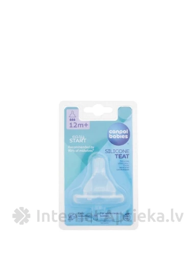 Canpol соска на бутылочку, силиконовая, быстрого потока от 12м+, 1 шт. | internetaptieka.lv