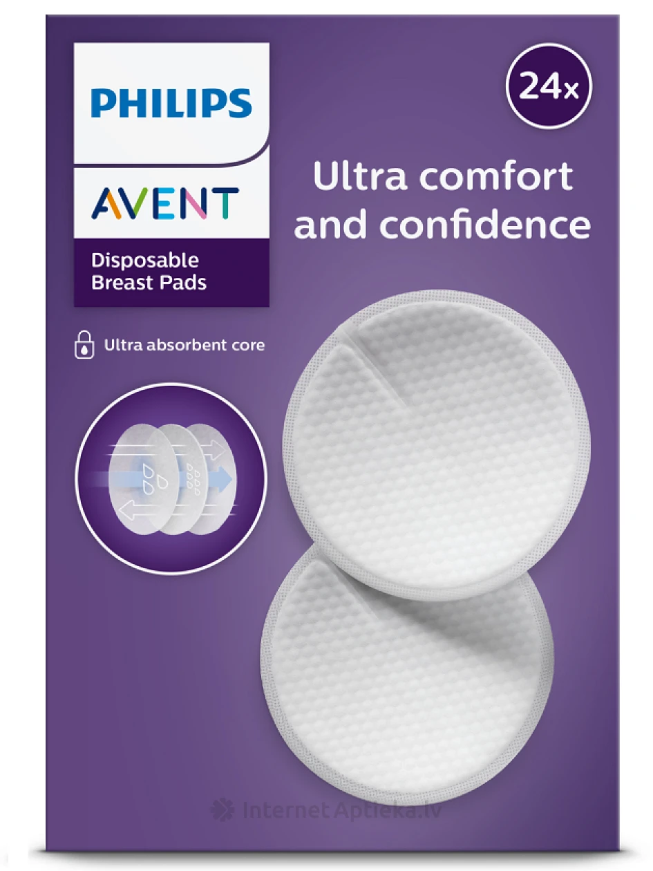 Philips Avent vienreizējas lietošanas krūšturu ieliktnīši, 24 gb. | internetaptieka.lv