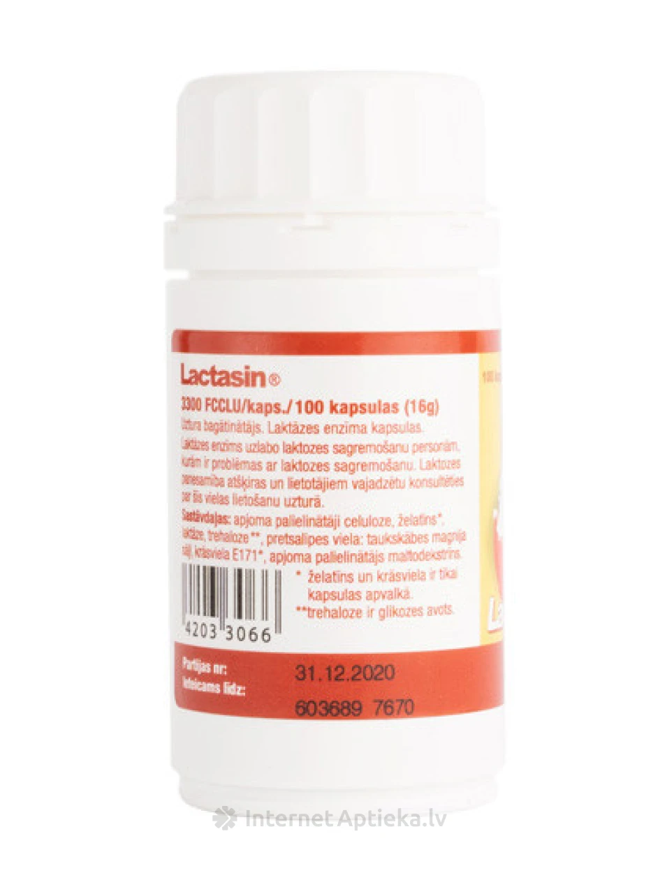 Lactasin, 100 kapsulas | internetaptieka.lv