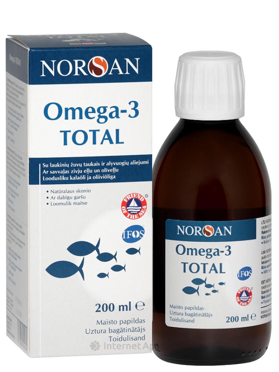 NORSAN OMEGA-3 TOTAL, naturaalne maitse, 200 ml | internetaptieka.lv