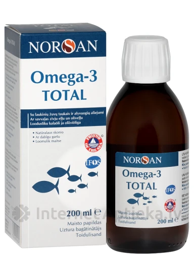 NORSAN OMEGA-3 TOTAL naturāla garša, 200 ml | internetaptieka.lv
