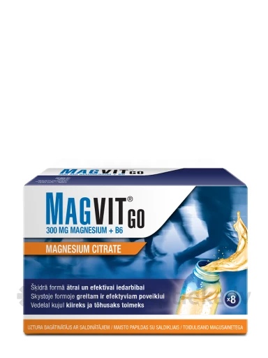 Magvit GO magneesiumtsitraat 300 mg, 8x30 ml | internetaptieka.lv