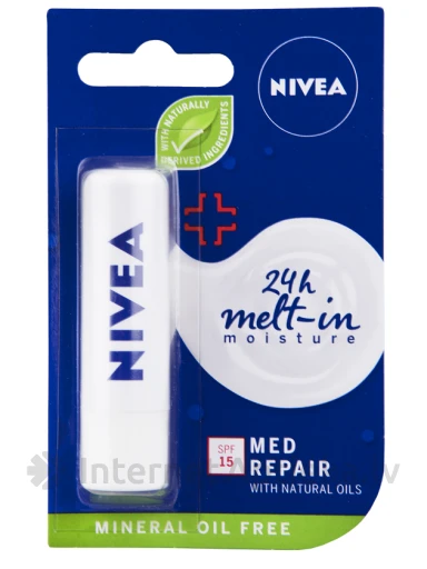 Nivea Med Repair Caring бальзам для губ, 4.8 г | internetaptieka.lv