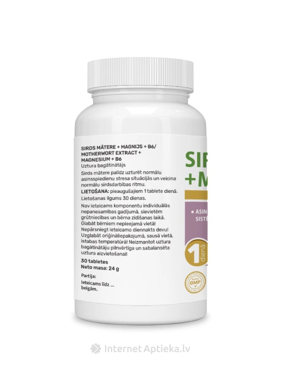 Südameema + Magneesium + B6 tabletid, 30 tk. | internetaptieka.lv