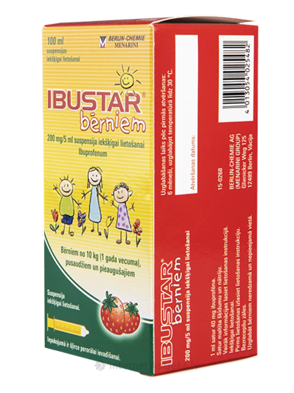 Ibustar kids 200 mg/5 ml suspensioon, 100 ml | internetaptieka.lv