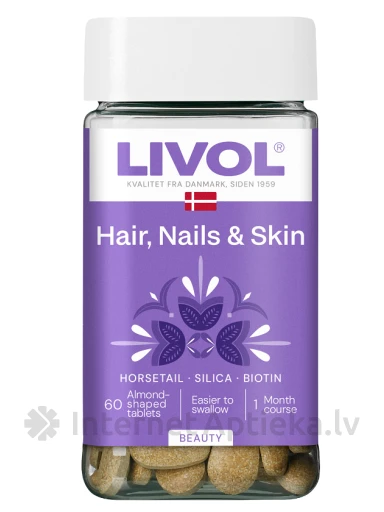 LIVOL Hair, Skin, Nails таблетки, 60 шт. | internetaptieka.lv