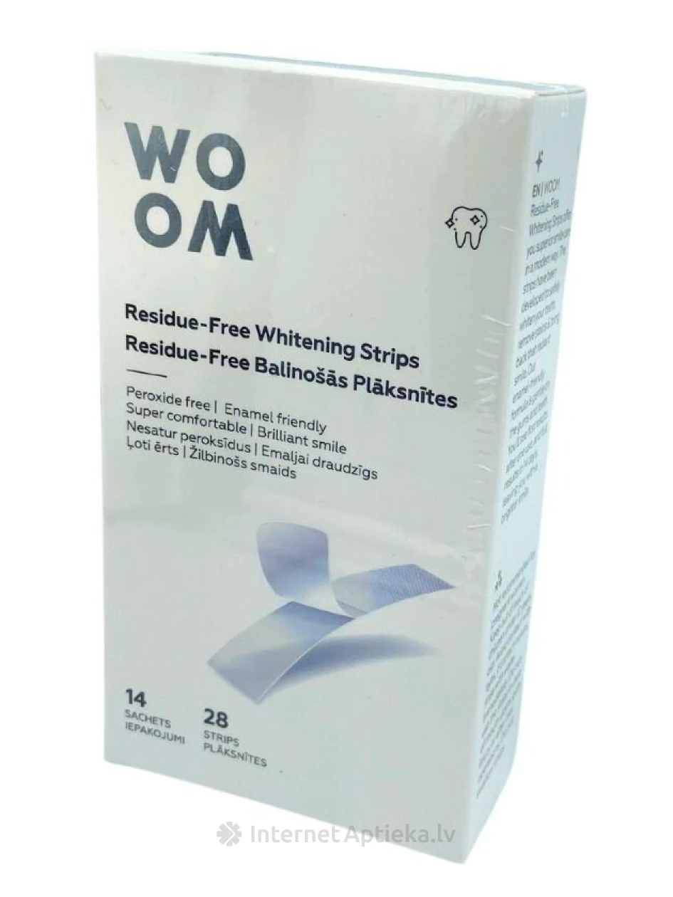Woom пластинки для отбеливания зубов, 14*2 шт. | internetaptieka.lv