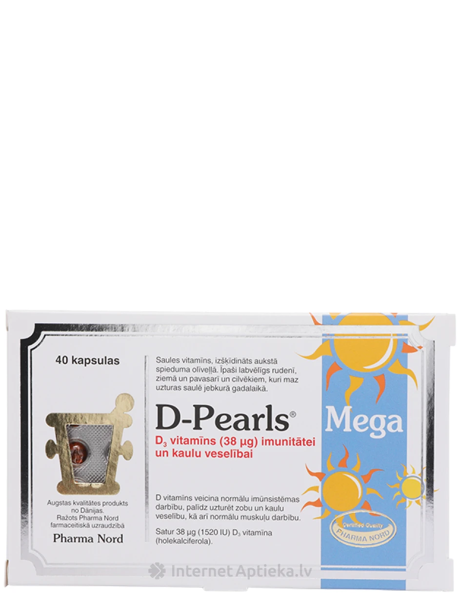 D-Pearls Mega, 40 kapsulas | internetaptieka.lv